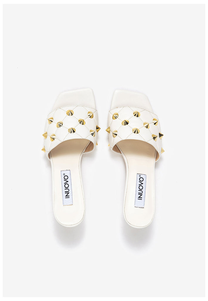 Inuovo Pantoletten Leder Weiß