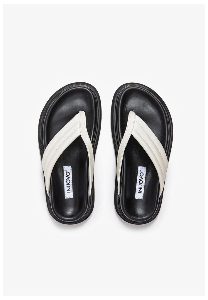 Inuovo Pantoletten Leder Weiß