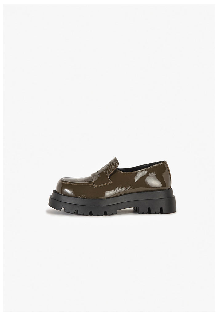 Slipper Inuovo Slipper Leder Grün Lack