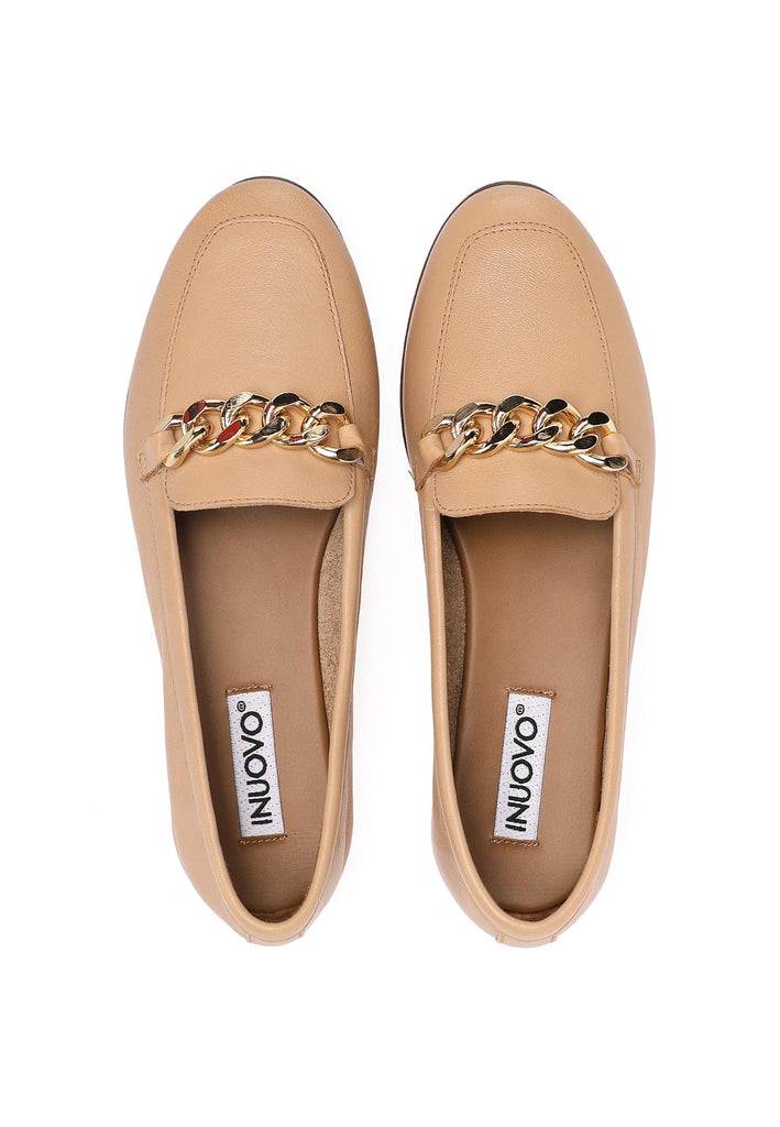 Inuovo Slipper Leder Hellbraun