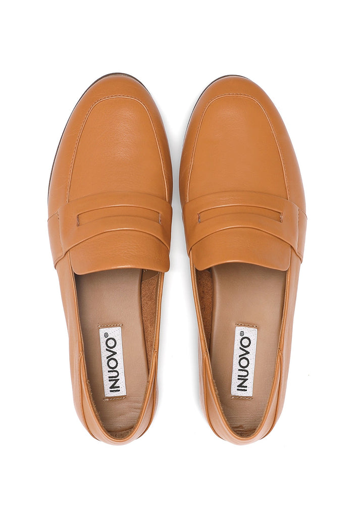 Inuovo Slipper Leder Mittelbraun