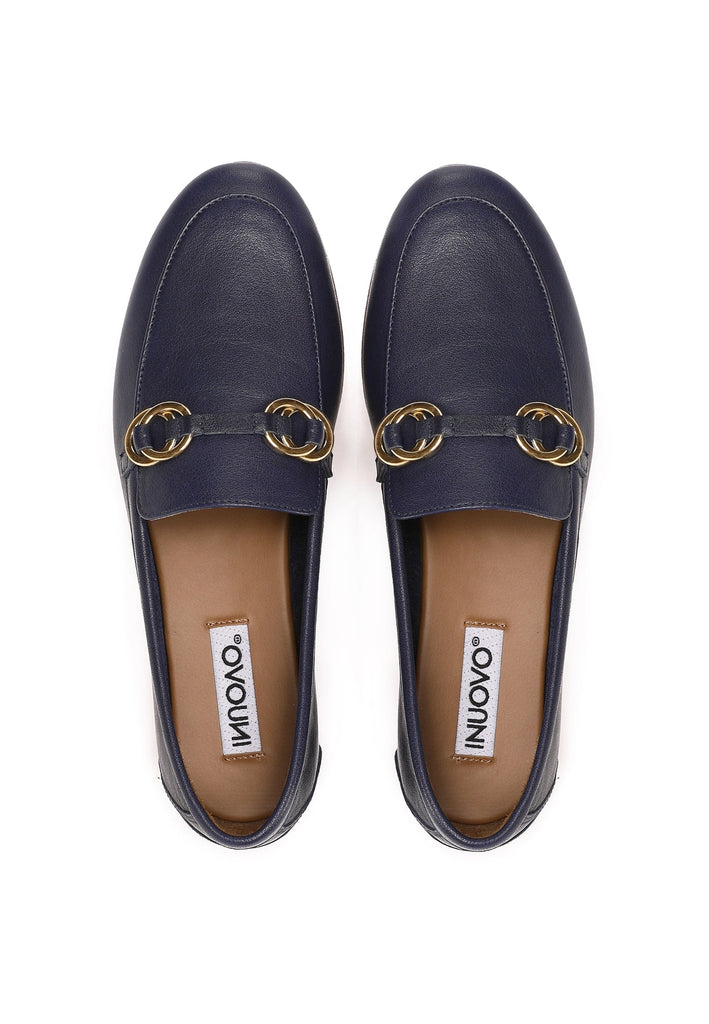 Inuovo Slipper Leder Navy
