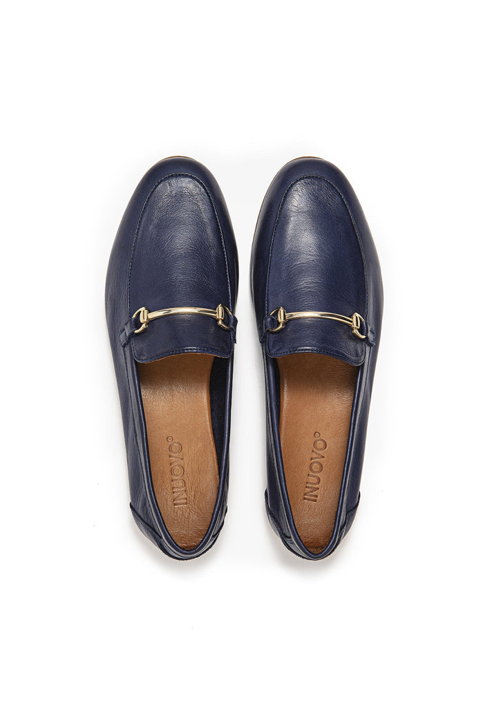 Inuovo Slipper Leder Navy