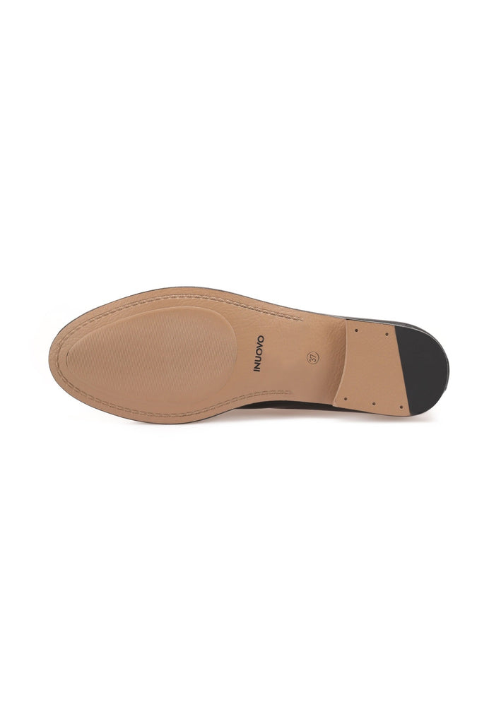 Inuovo Slipper Leder Schwarz