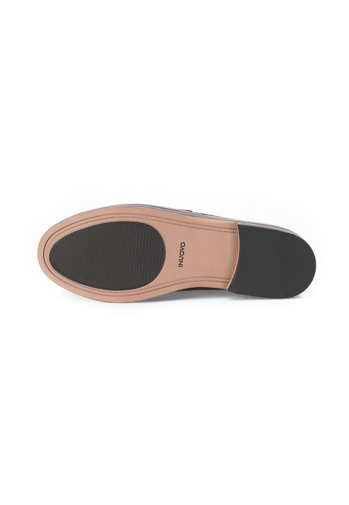 Inuovo Slipper Leder Schwarz
