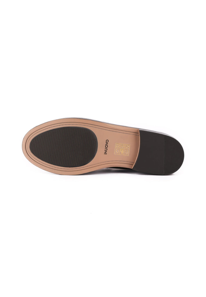 Inuovo Slipper Leder Schwarz
