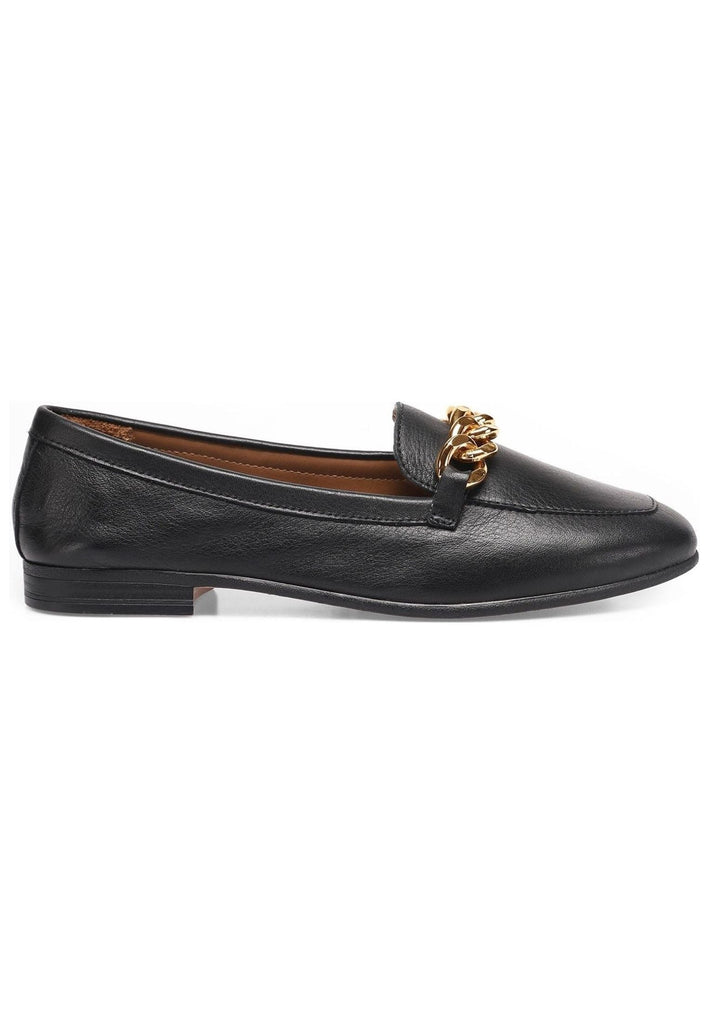 Inuovo Slipper Leder Schwarz/Gold