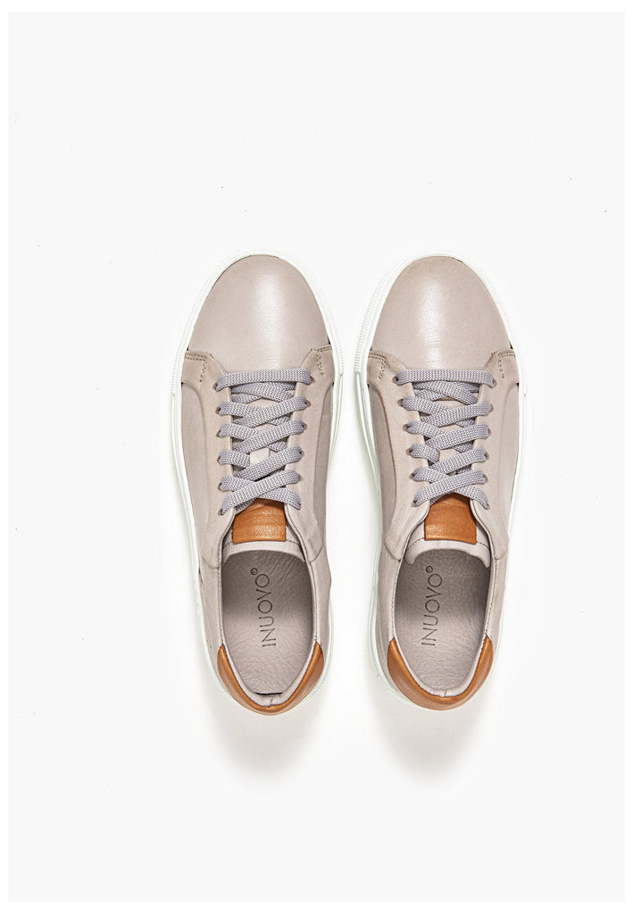 Inuovo Sneaker Leder Silber/Grau