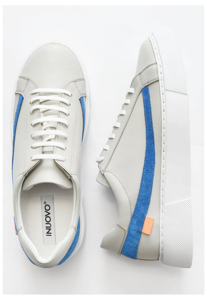 Inuovo Sneaker Leder Silber/Grau