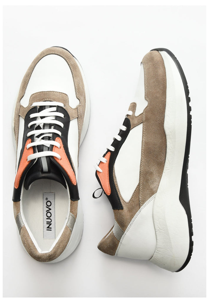 Inuovo Sneaker Leder Weiß/Braun