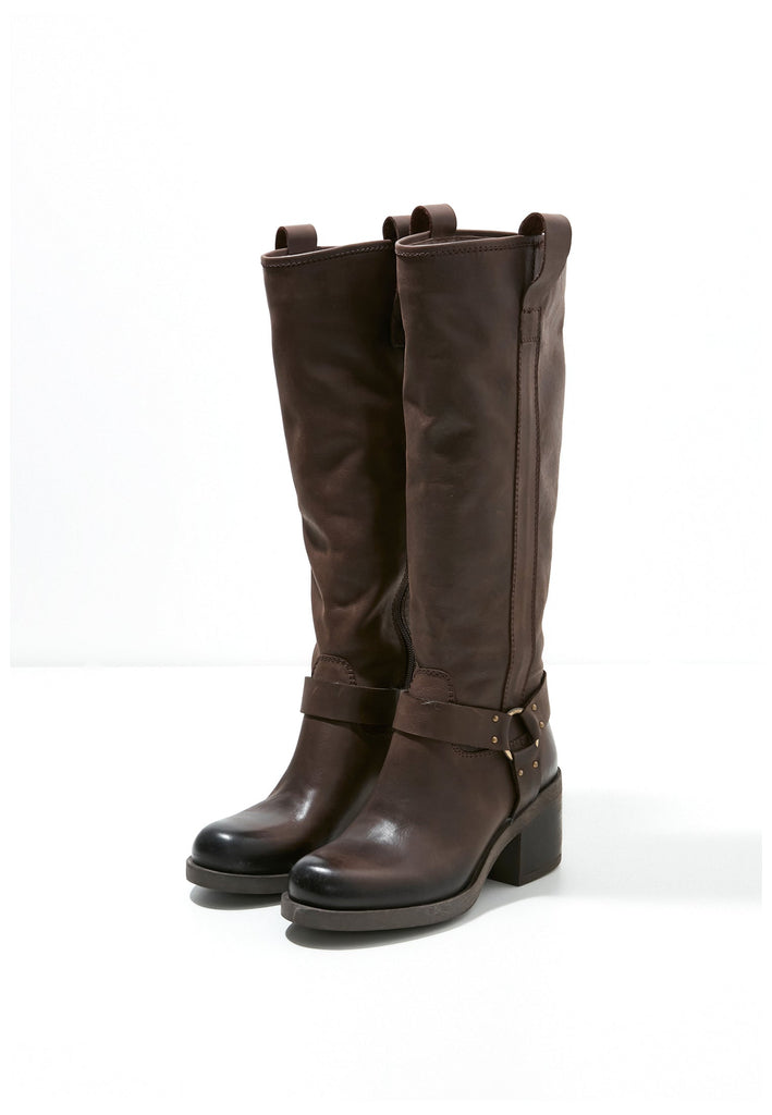 Inuovo Stiefel Leder Dunkelbraun