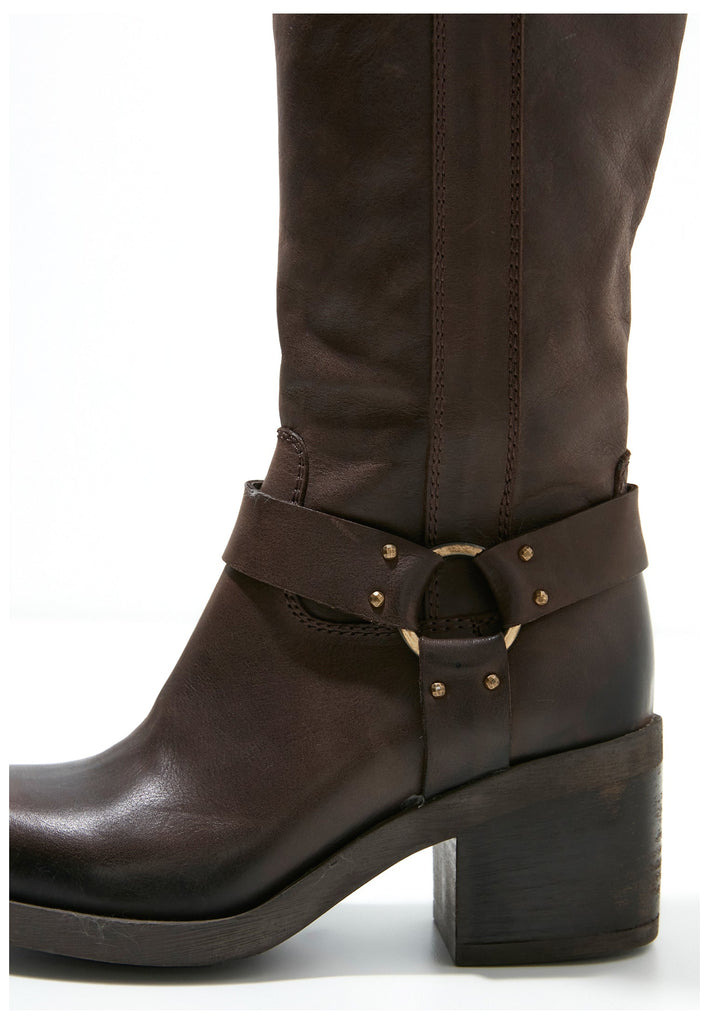 Inuovo Stiefel Leder Dunkelbraun