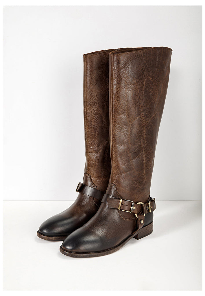 Inuovo Stiefel Leder Dunkelbraun