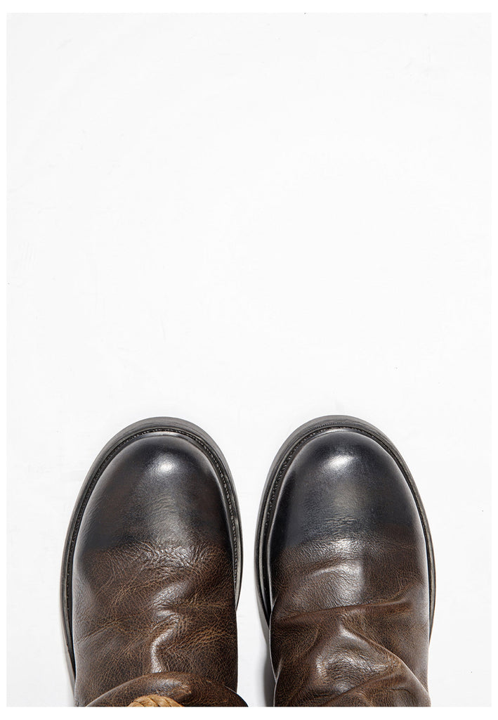 Inuovo Stiefel Leder Dunkelbraun