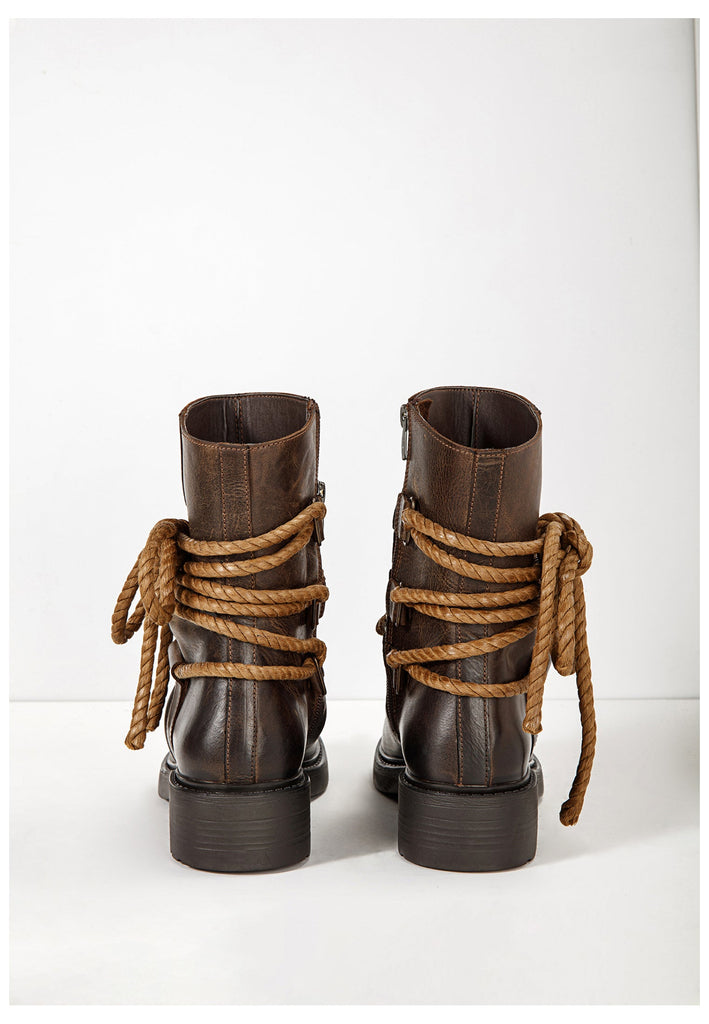 Inuovo Stiefel Leder Dunkelbraun