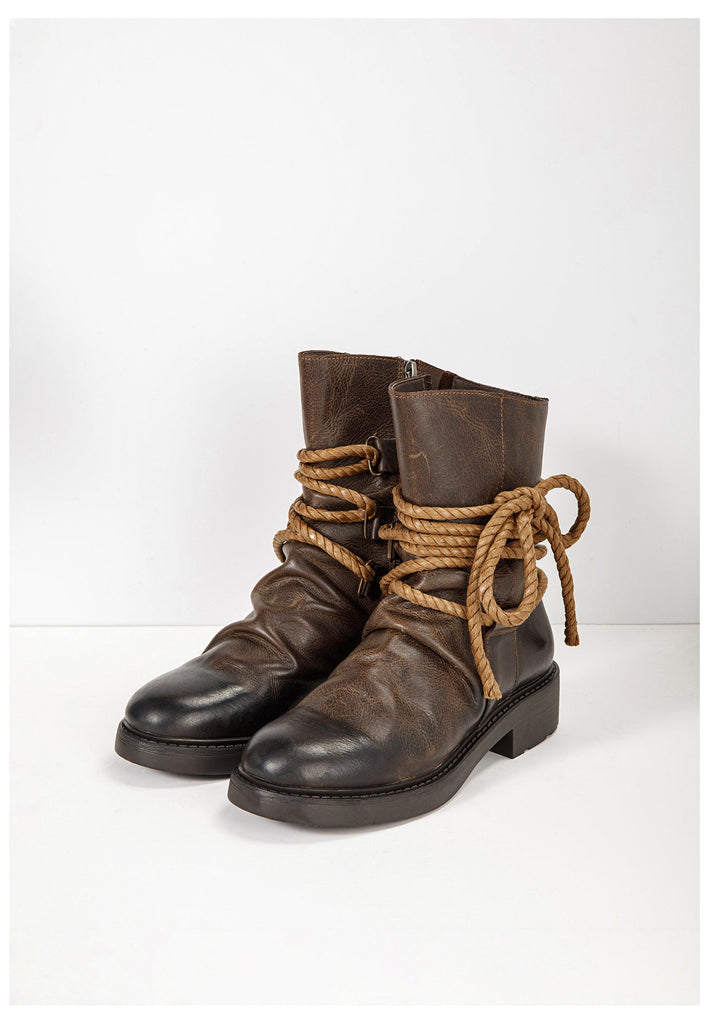 Inuovo Stiefel Leder Dunkelbraun