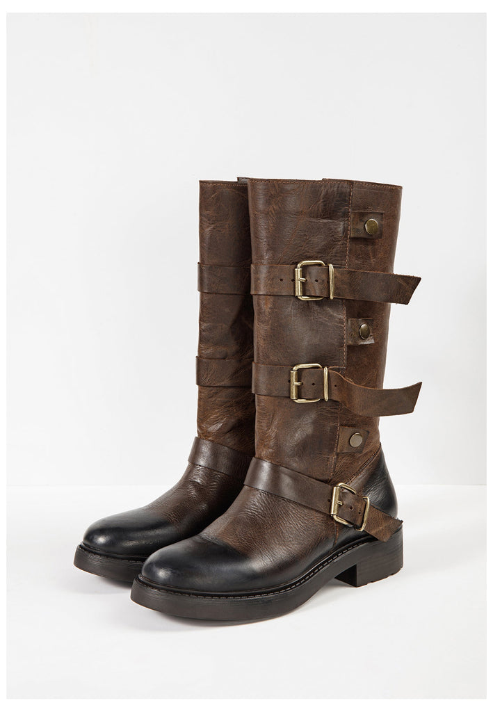 Inuovo Stiefel Leder Dunkelbraun