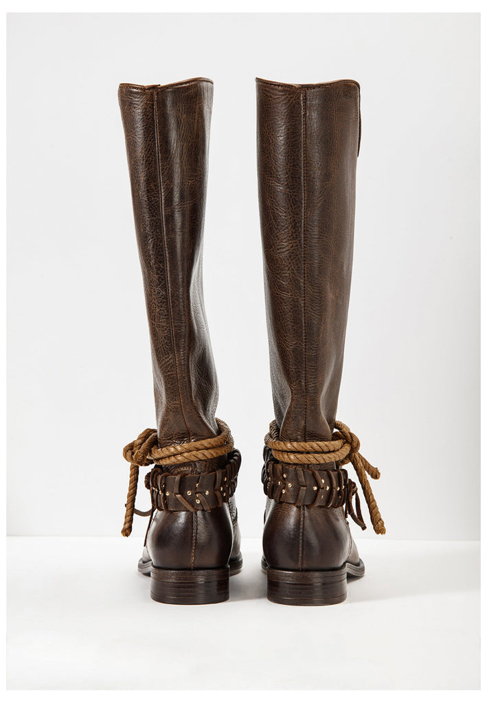 Inuovo Stiefel Leder Dunkelbraun