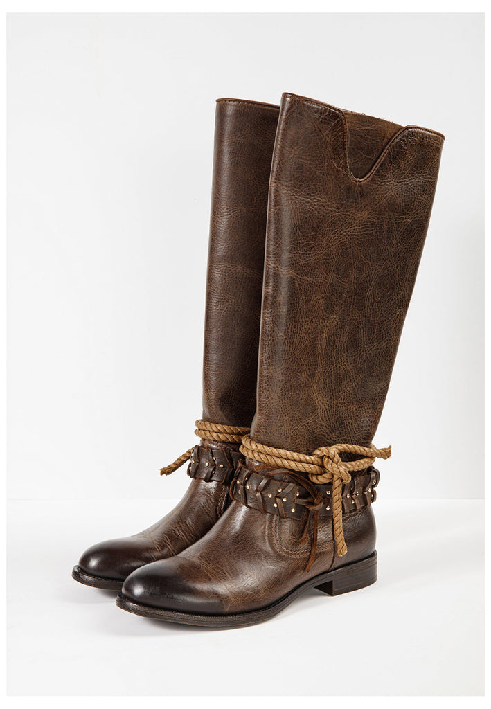 Inuovo Stiefel Leder Dunkelbraun