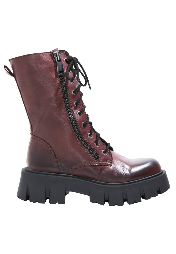 Inuovo Stiefel Leder Dunkelrot