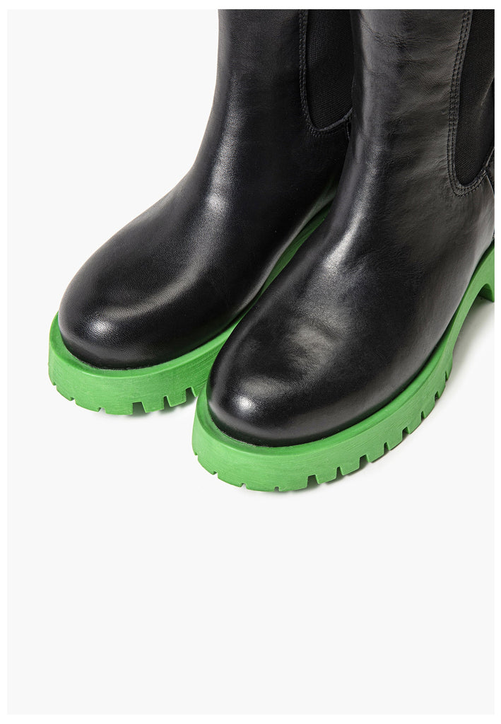 Inuovo Stiefel Leder Schwarz/Grün