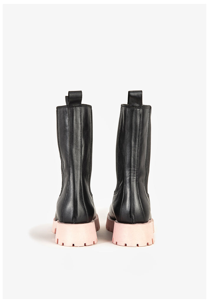 Inuovo Stiefel Leder Schwarz/Pink