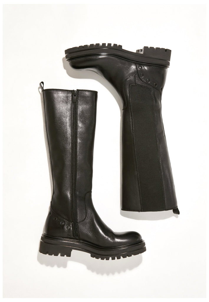 Inuovo Stiefel Leder/Textil Schwarz