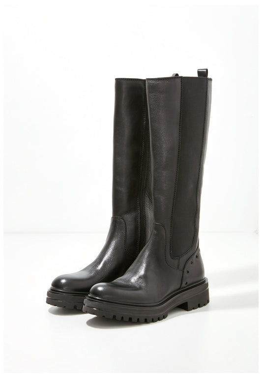 Inuovo Stiefel Leder/Textil Schwarz