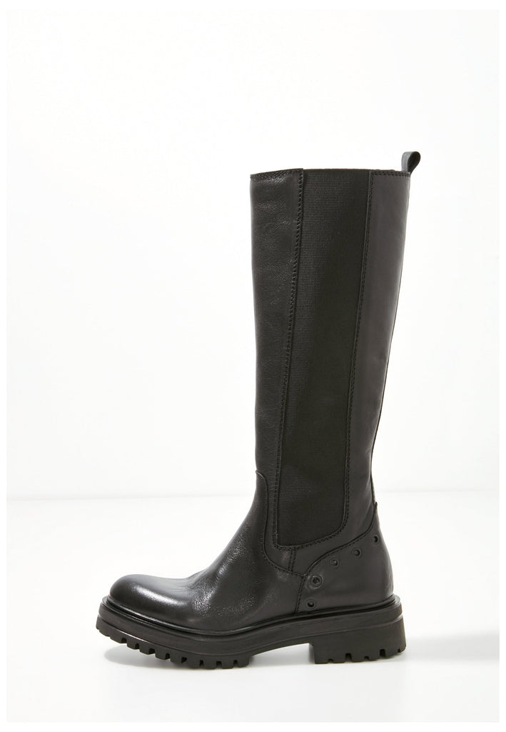 Inuovo Stiefel Leder/Textil Schwarz