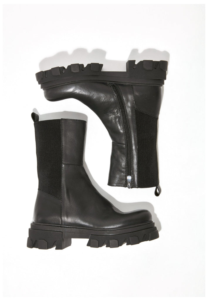 Inuovo Stiefel Leder/Textil Schwarz