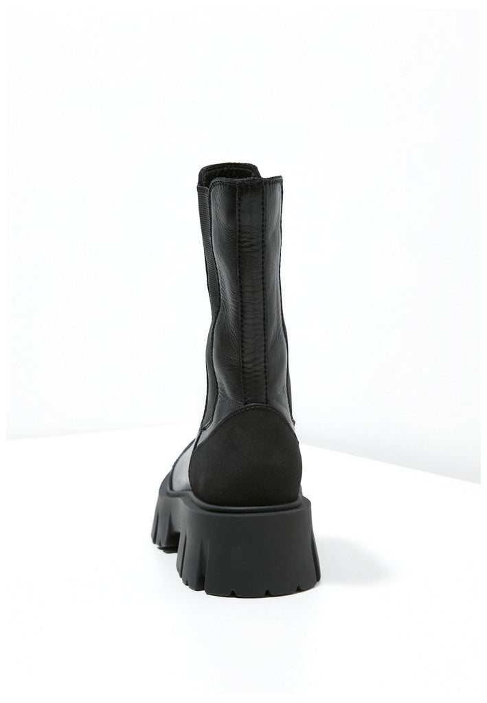 Inuovo Stiefel Leder/Textil Schwarz