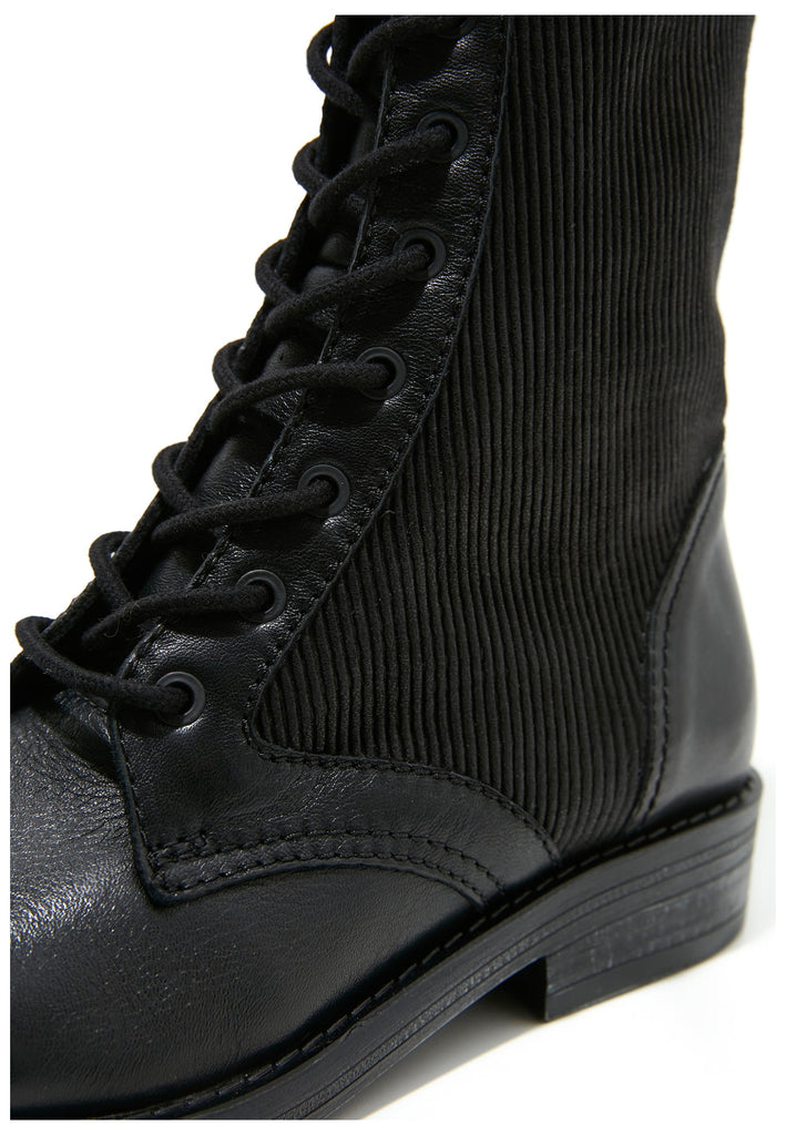 Inuovo Stiefel Leder/Textil Schwarz