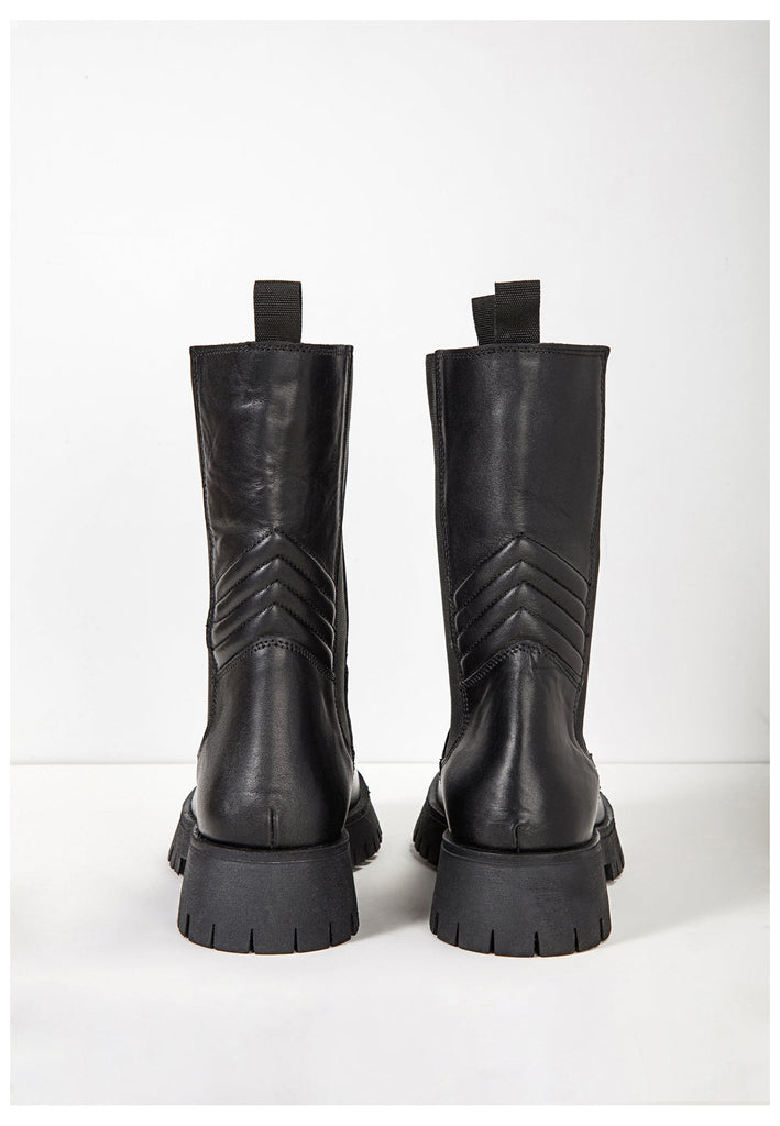 Inuovo Stiefel Leder/Textil Schwarz