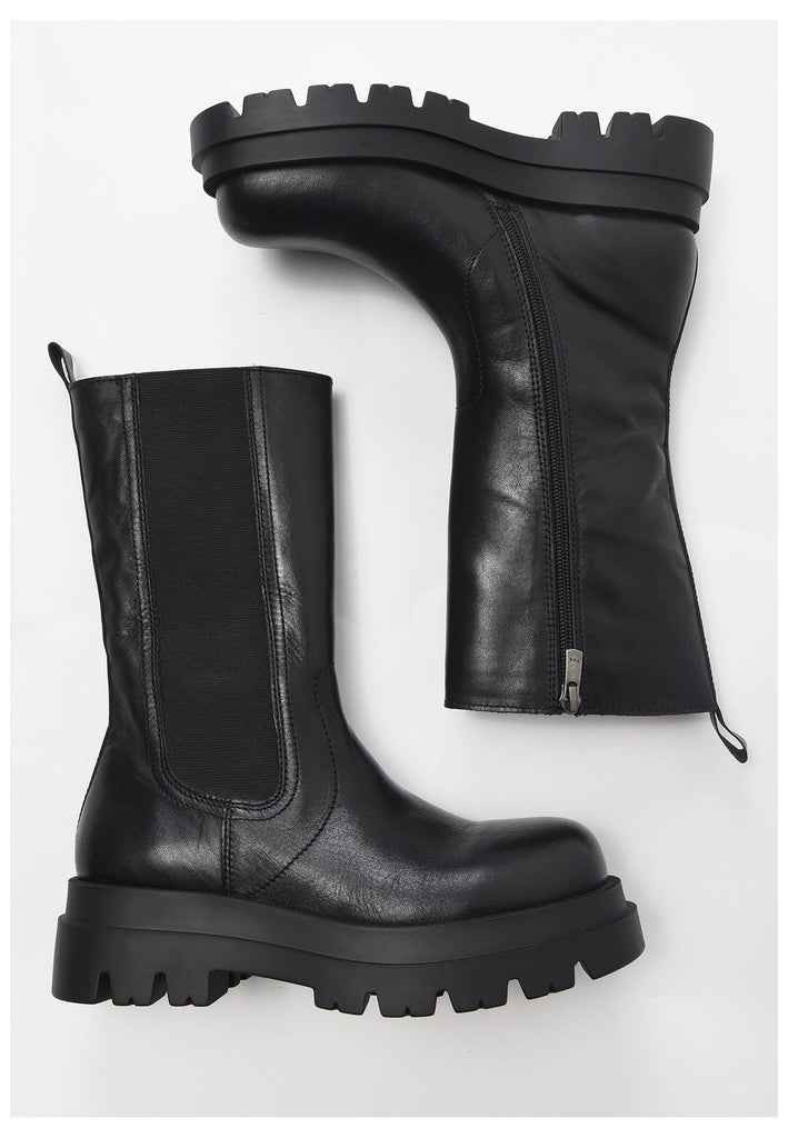 Inuovo Stiefel Leder/Textil Schwarz