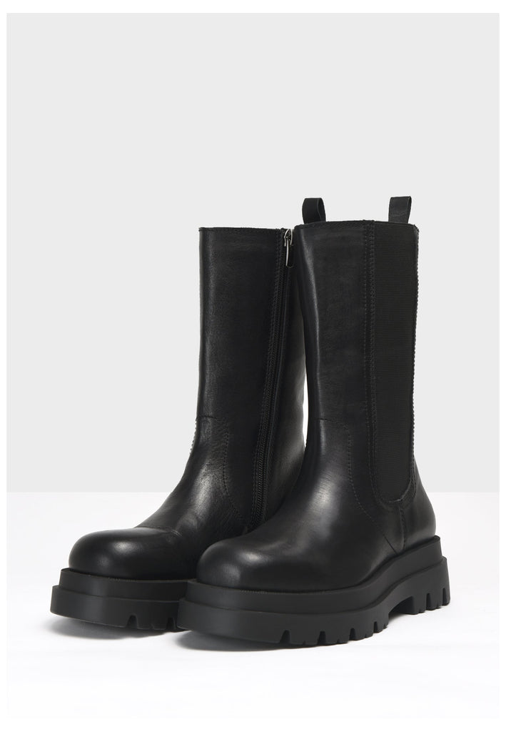 Inuovo Stiefel Leder/Textil Schwarz