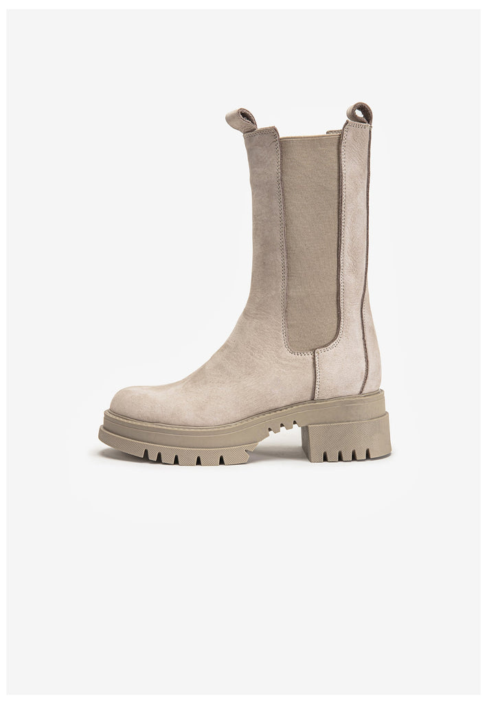 Inuovo Stiefel Leder/Textil Silber/Grau