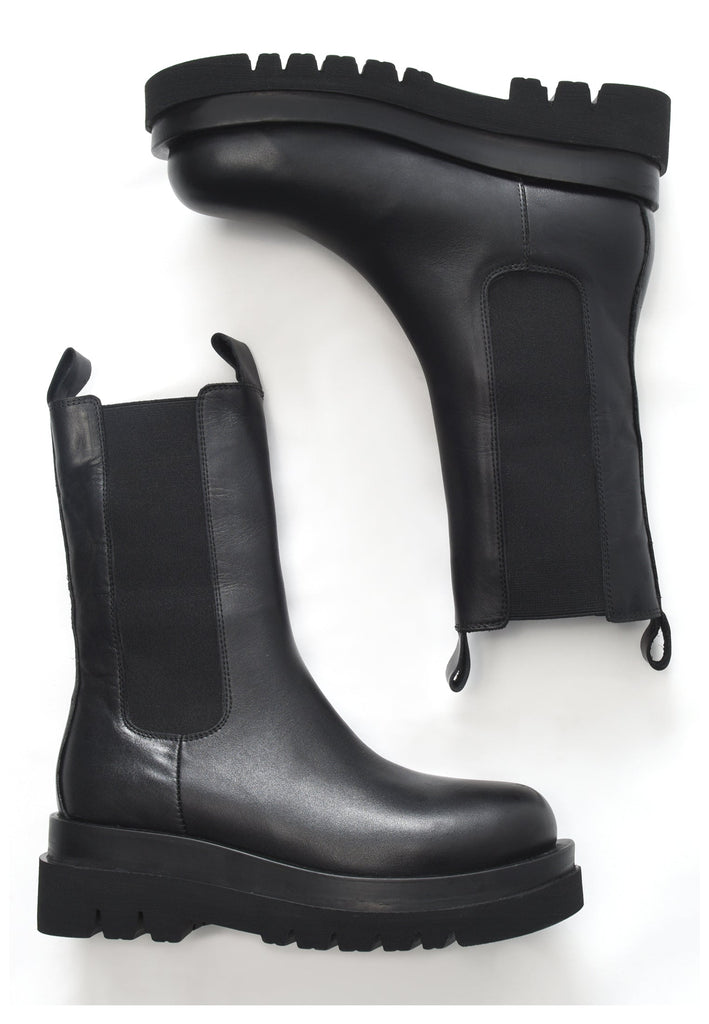 Inuovo Stiefelette Glattleder Schwarz