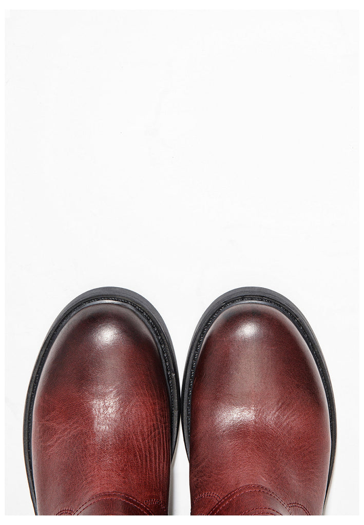 Inuovo Stiefelette Leder Burgundy