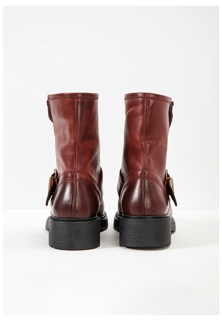 Inuovo Stiefelette Leder Burgundy