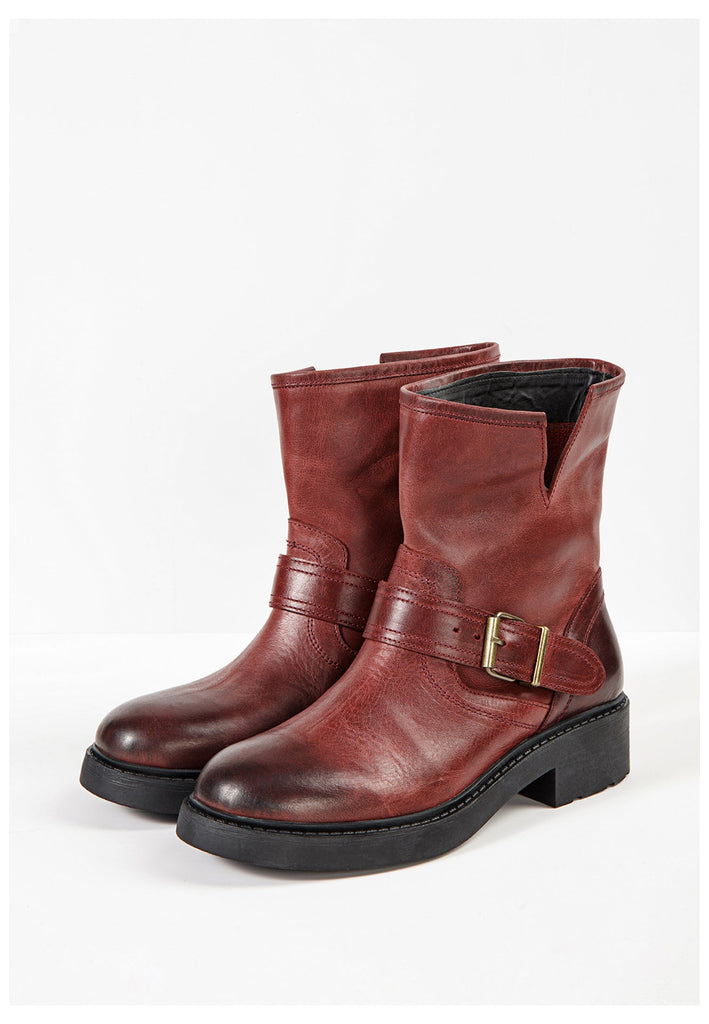 Inuovo Stiefelette Leder Burgundy