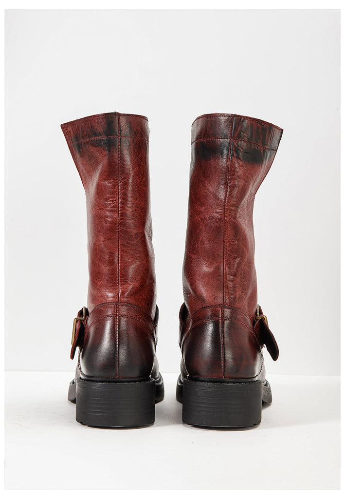 Inuovo Stiefelette Leder Burgundy