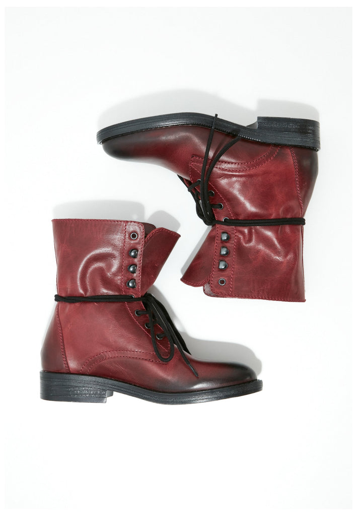Inuovo Stiefelette Leder Burgundy