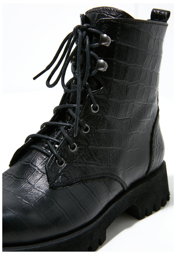 Inuovo Stiefelette Leder Croco Black