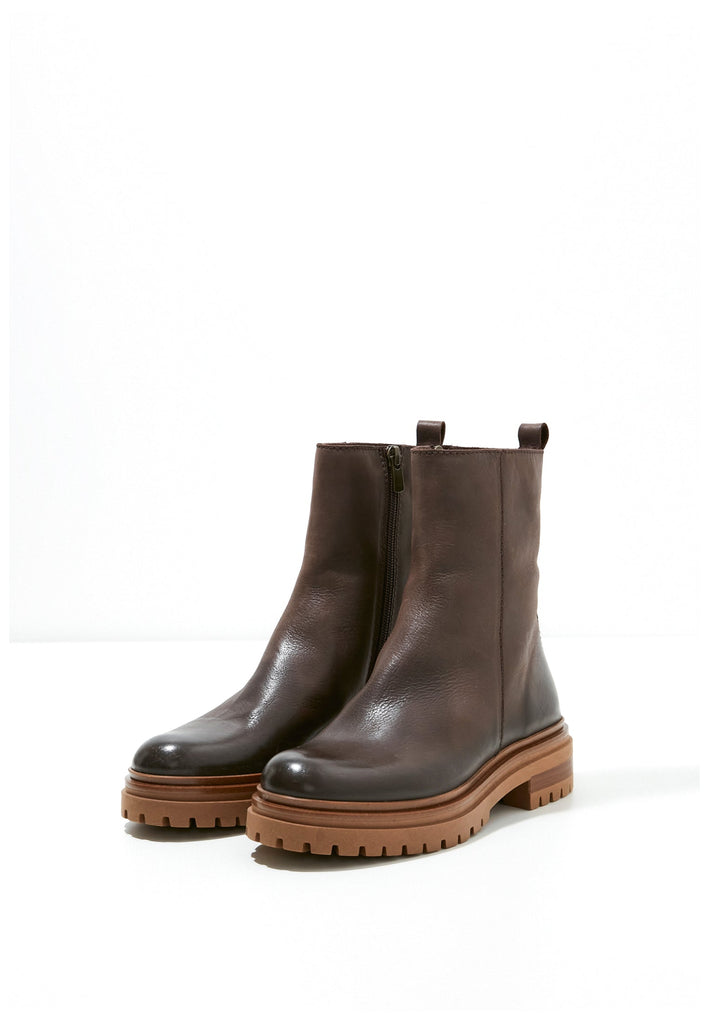 Inuovo Stiefelette Leder Dunkelbraun