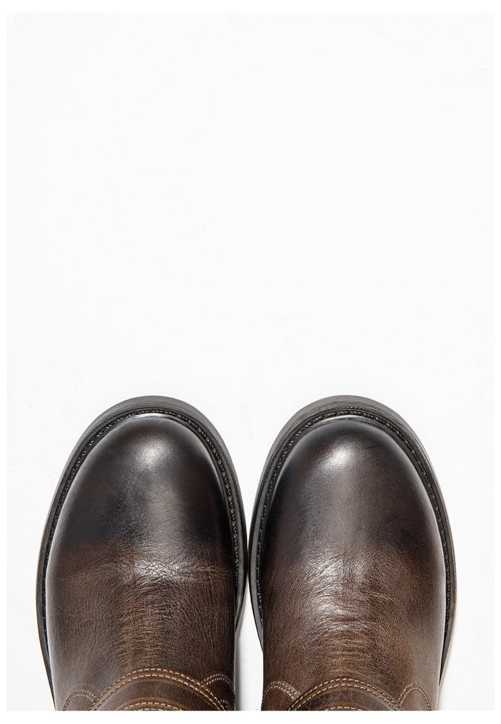 Inuovo Stiefelette Leder Dunkelbraun