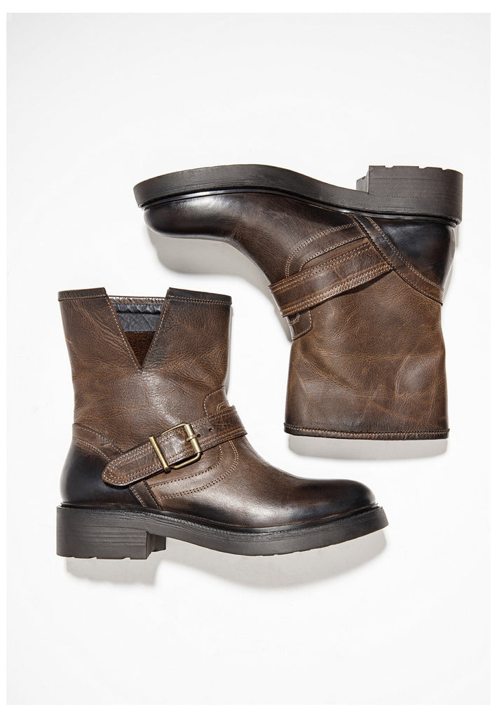 Inuovo Stiefelette Leder Dunkelbraun