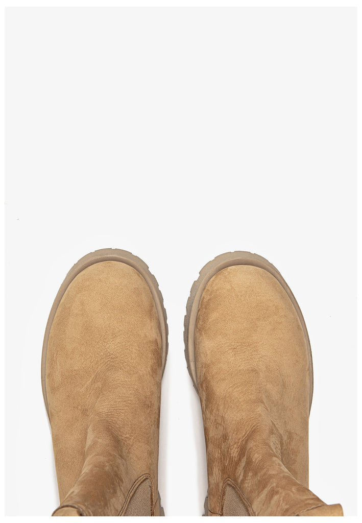 Inuovo Stiefelette Leder Hellbraun