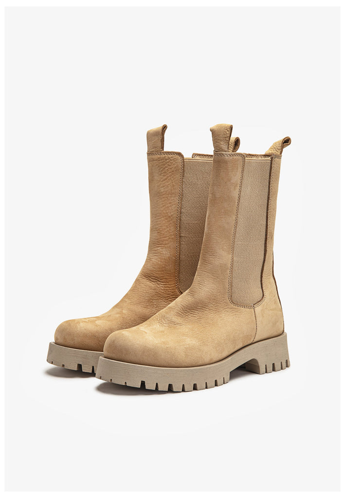 Inuovo Stiefelette Leder Hellbraun