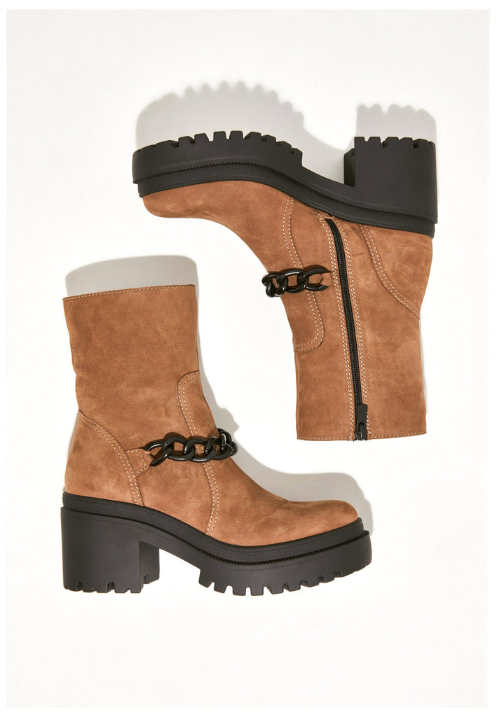 Inuovo Stiefelette Leder Hellbraun