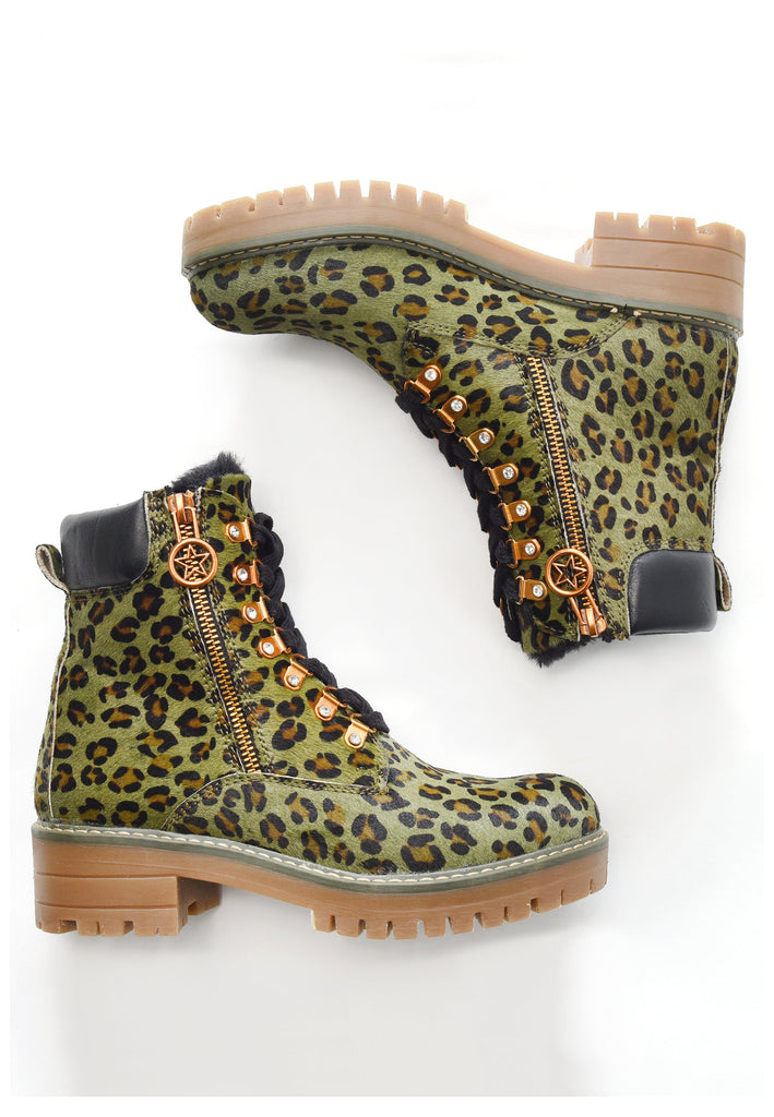 Inuovo Stiefelette Leder Khaki